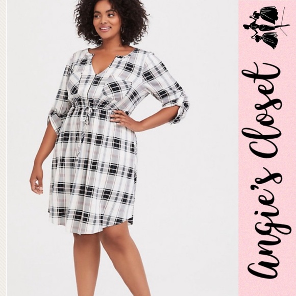 torrid Dresses & Skirts - Torrid Plaid Challis Shirt Dress